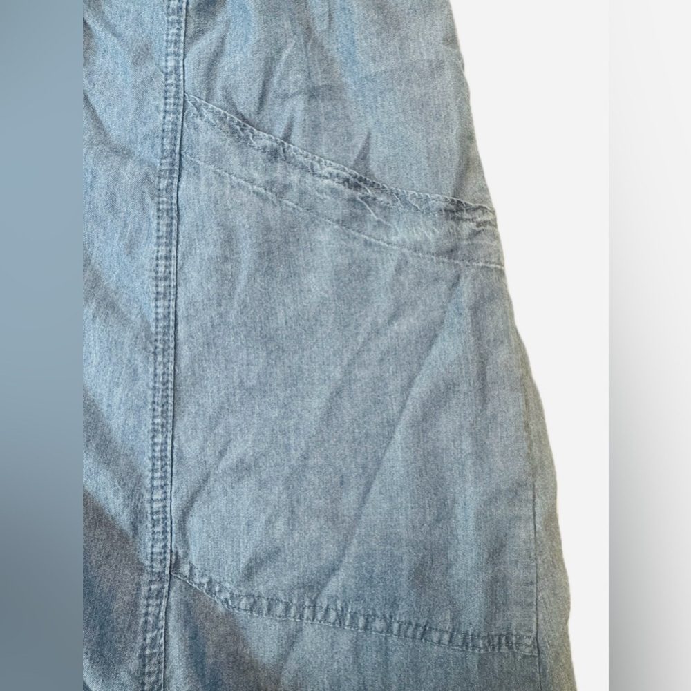 VTG John Paul Richard A-Line Button Down Jean-look Skirt with Pockets S - Picture 3 of 8